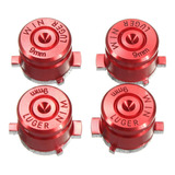 Botones Metalicos Tipo Bala Para Control Ps3 Y Ps4 Rojo