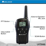 Paquete De 6 Midland Lxt500vp3 Radio De Dos Vías, Baterías R