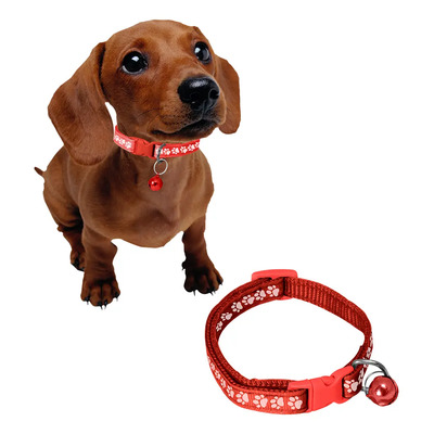 Collar Para Perros Y Gatos Mascotas Ajustable Con Cascabel Color Rojo Huellas Tamaño del collar Unitalla Slim Company | MercadoLibre