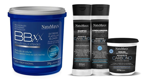 Carbono Kit Reposiçao Natumaxx + Bbxx Platinum Btx 1kg