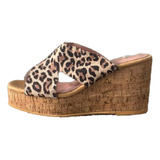 Sandalia Mujer Dama Plataforma Taco Print Anna Coia Oferta 