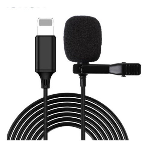 Micrófono Profesional De Solapa Para iPhone Estéreo Color Negro