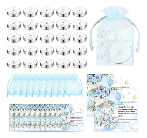50pcs Velas Tea Light Sin Aroma Decorativa Para Baby Shower | MercadoLibre