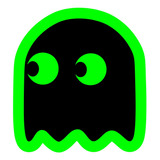 Velador Cuadro Fantasma Pacman Led Retroiluminado Verde