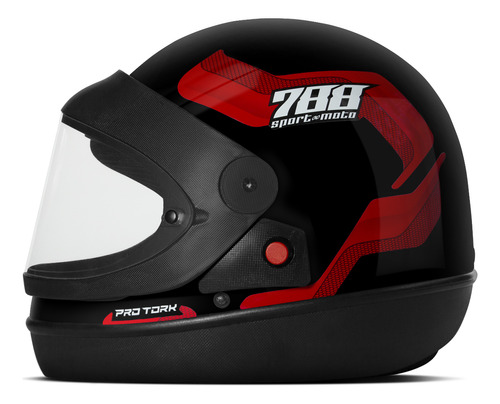 Capacete Fechado  Pro Tork Sport Moto Barato Unissex  788 Nf