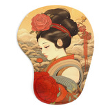 Mouse Pad Ergonômico Woman With Flower Hair Apoio Pulso