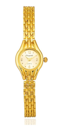 Relógio Dourado Feminino De Pulso Quartz Luxo Mini Pequeno