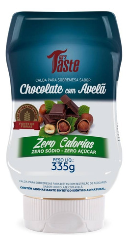 Calda Chocolate C/ Avelã Zero Açúcar E Sódio 335gr Mrs Taste