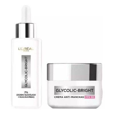 Kit Sérum y Crema Anti-manchas Glycolic Bright L'oréal | Envío gratis