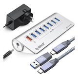 Hub Usb3.2 Pd De 5gbps, 18w Y 7 Puertos Para Macbook