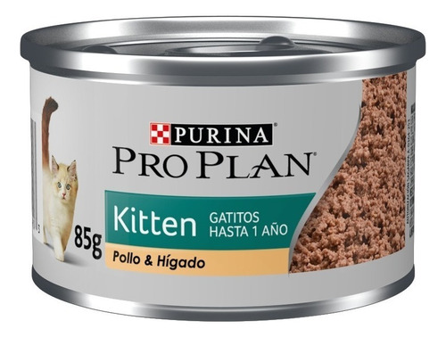 Alimento Pro Plan Optistart Kitten Para Gato De Temprana Edad Sabor Pollo Y Hígado En Lata De 85g