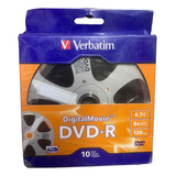 Paq 10 Pzas Dvd-r Verbatim Digital Movie 4.7 Gb 8x 120m