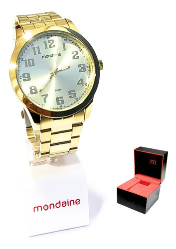 Relógio Mondaine Masculino Analógico Dourado 99195gpmvde4