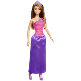 Muñeca Barbie Bassic Princess Morocha Vestido Rosa,   Dmm06