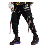 Pantalones Deportivos Holgados De Moto Con Correa Para Hombr