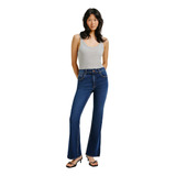 Calça Jeans Hering Feminina Cintura Alta Flare Petit 1.65cm