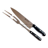 Juego Asador Boker Plus Cuchillo Hoja De 20cm Trinche 8395p