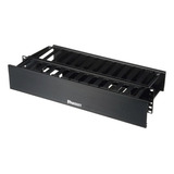 Organizador Doble Horizontal Panduit De Cables P/rack De 19 Color Negro