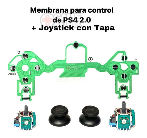 Kit De Ps4 2 Joystick Potenciómetro + Tapa + Membrana Flex