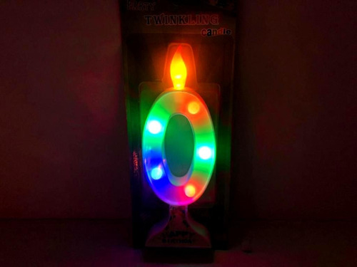 Vela Numero Led Multicolor Con Pilas Incluidas