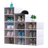 Set 12 Cajas Organizadoras Zapatero Apilables Multiusos