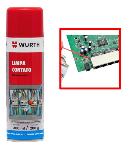 1 Unidade Limpa Contato Spray  Wurth Eletrônico 300ml