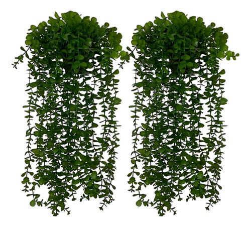  2 Arranjos Artificial Planta Pendente Folhas Verdes Caidas
