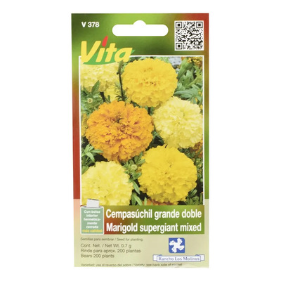 Semillas Cempasúchil Grande Doble Vita Amarillo 0.7g Flores 10-12cm | MercadoLibre
