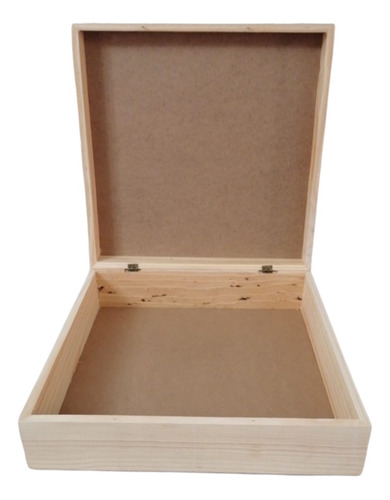 Caja Cuadrada De Madera Con Tapa 35x35x10 Regalo Sorpresa