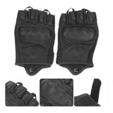 Guantes De Moto De Medio Dedo, De Piel, Transpirables, Antid