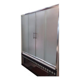 Mampara Baño Vidrio Esmerilado Bañera 170 X 150 4 Hojas 