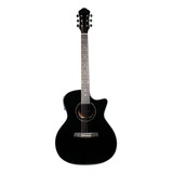 Guitarra Negra Tipo Texana Electroacustica Ga-320ceq