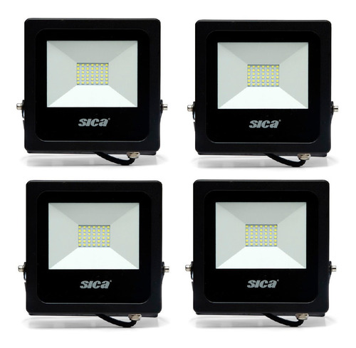 Pack X 4  Proyector Reflector Led 50w Ip65 Luz Fría Sica