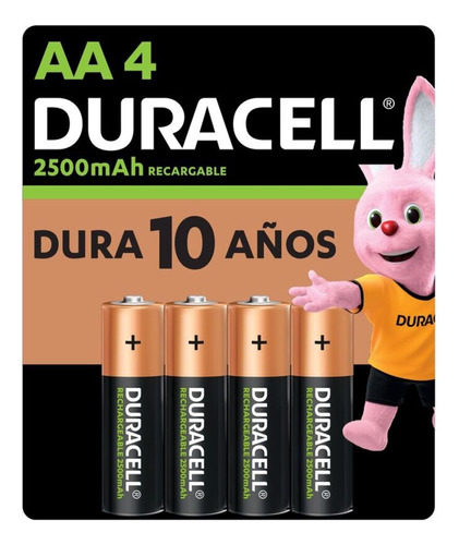 Duracell Pilas Aa Recargables Nimh Alta Cap. 2500mah 1.2v 4p