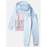 Conjunto Infantil Feminino Moletom Com Capuz Recorte Love