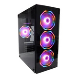 Gabinete Gamer Simples Pc Vidro Temperado 4 Fans Rgb Barato