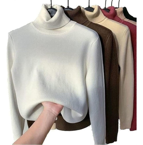 Suéter Casual De Cuello Alto, Camisas Térmicas Para Mujer