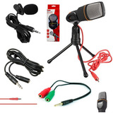 Kit Lapela + Microfone Mesa Profissional Celular Pc Youtuber