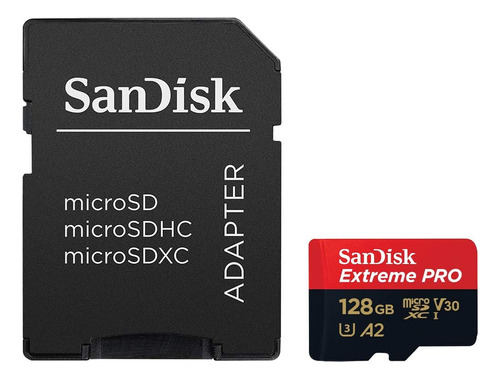 Cartão Microsd 128gb A2 V30 4k 200mb/s - Sandisk Extreme Pro