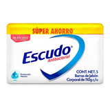 Jabón En Barra Escudo Antibacterial Protección Neutra 5 Barras De 110g