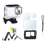 Kit P Gopro Hero 9 10 Black Estanque Película Capa Tripé 3w