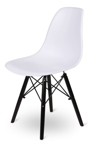 Silla X4  Eames Dsw Miller Patas Madera Oscura - Alto Impacto-