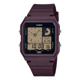 Relógio De Pulso Casio Digital Lf-20w-5adf Cor Da Correia Vinho