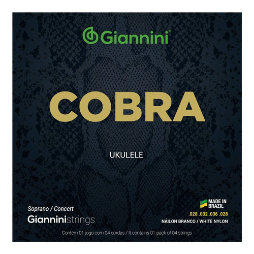 Encordoamentos Para Ukulele Giannini Cobra Soprano Concert