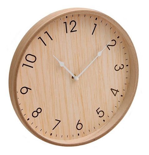 Reloj De Pared Grande Moderno Madera Minimalista Silencioso