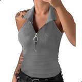 Blusa Crop Top Corto Para Mujer Tank Con Tirantes Camiseta