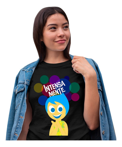 Camiseta Intensamente Negra Niños Y Adultos Alegria