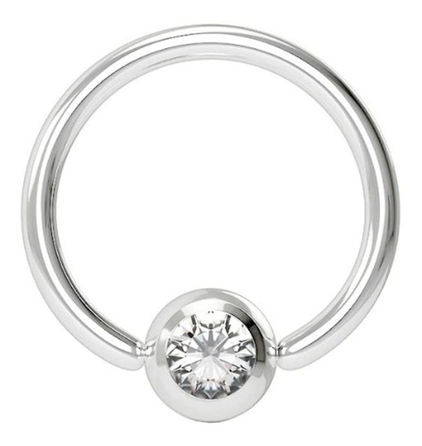 2 Piercing Bcr Aro Argolla Con Strass Acero Quirurgico