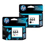 Kit 2 Cartuchos Originais Hp 664 Preto + Color Deskjet 3776