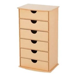 1 Organizador 6 Gavetas Mdf Cru Decoração Casa Gaveteiro